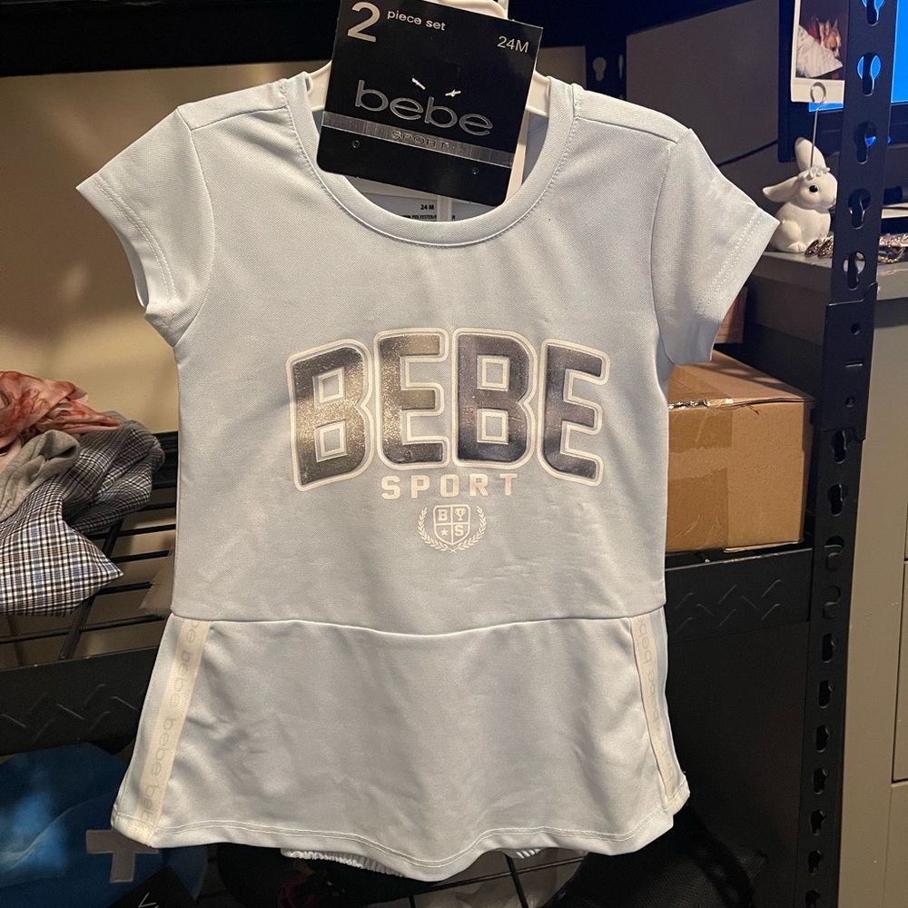 Bebe Sport Light Blue Short Sleeve Tee